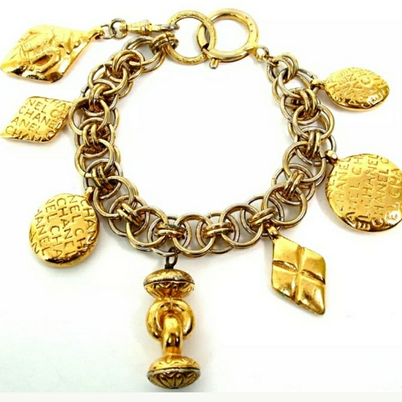 AUTH CHANEL LOGO ICON VINTAGE BLE RUBBED T METAL - Picture 8 of 8